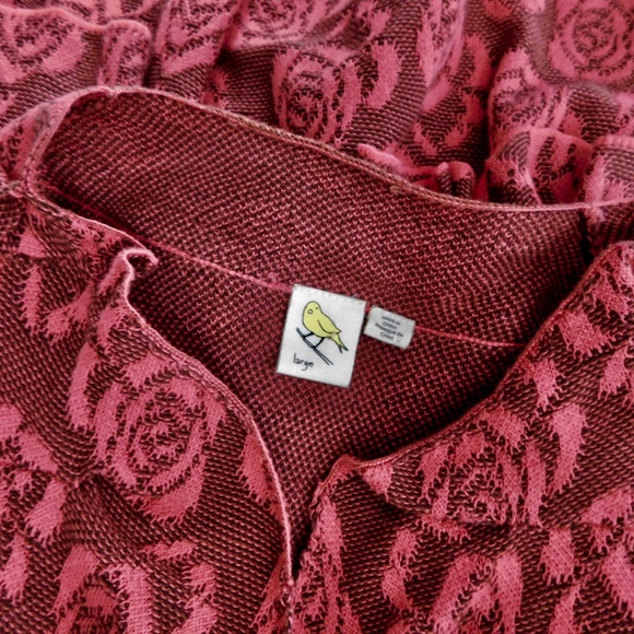 Anthropologie YELLOW BIRD Any Other Rose Roses Floral Cardigan Sweater Large - Picture 10 of 12